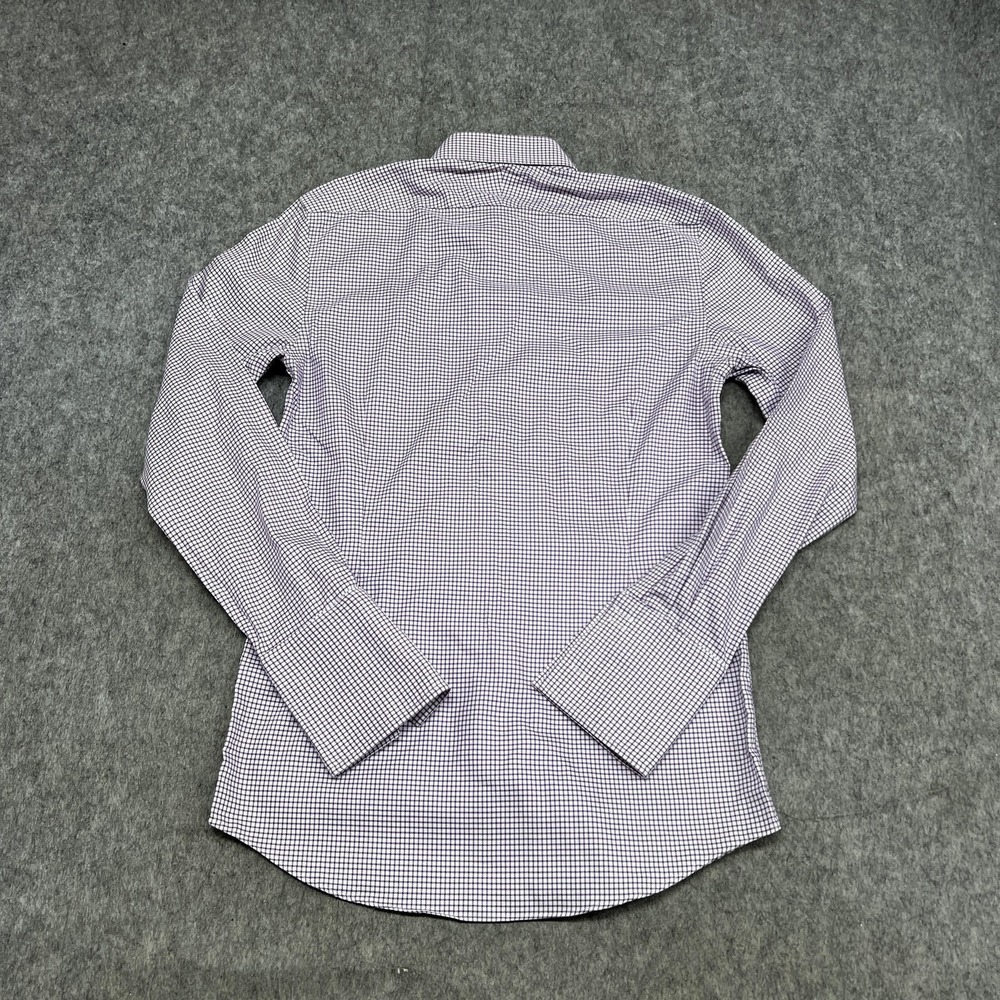 Charles Tyrwhitt Shirt Mens 15.5 34/35 Purple Check Extra‎ Slim Non Iron French - Picture 2 of 15